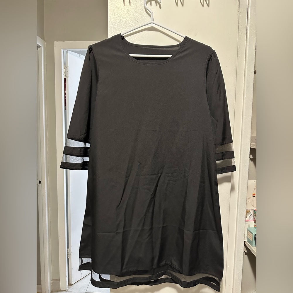 Black mesh trimmed dress